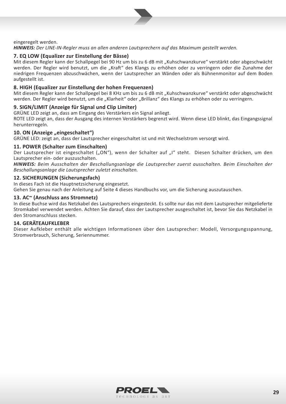 Proel FLASH12PV2 User Manual | Page 29 / 46