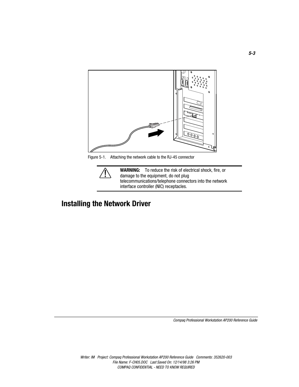 Installing the network driver, Installing the network driver -3 | Compaq Professional Workstation AP200 User Manual | Page 104 / 163