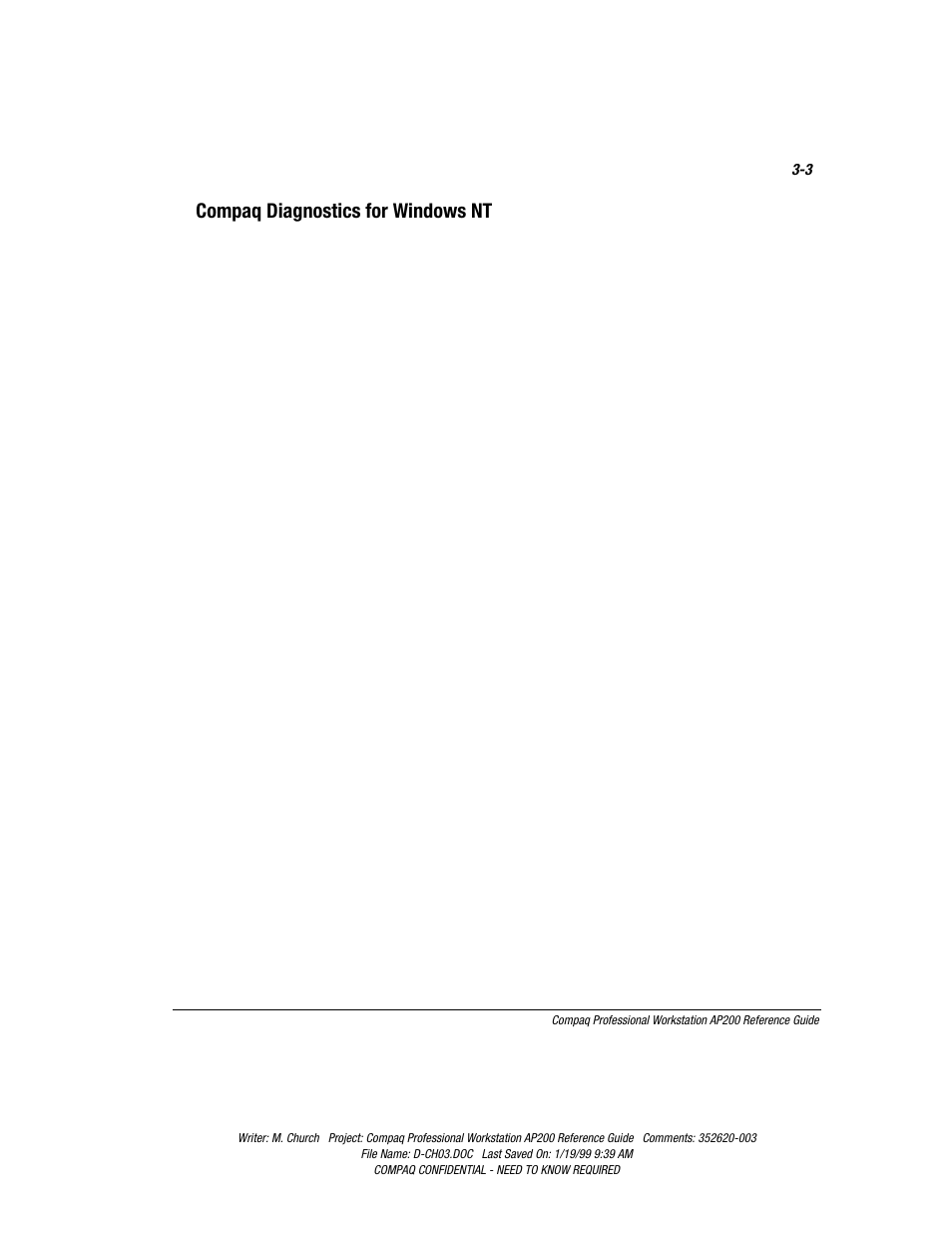 Compaq diagnostics for windows nt, Compaq diagnostics for windows nt -3 | Compaq Professional Workstation AP200 User Manual | Page 38 / 163