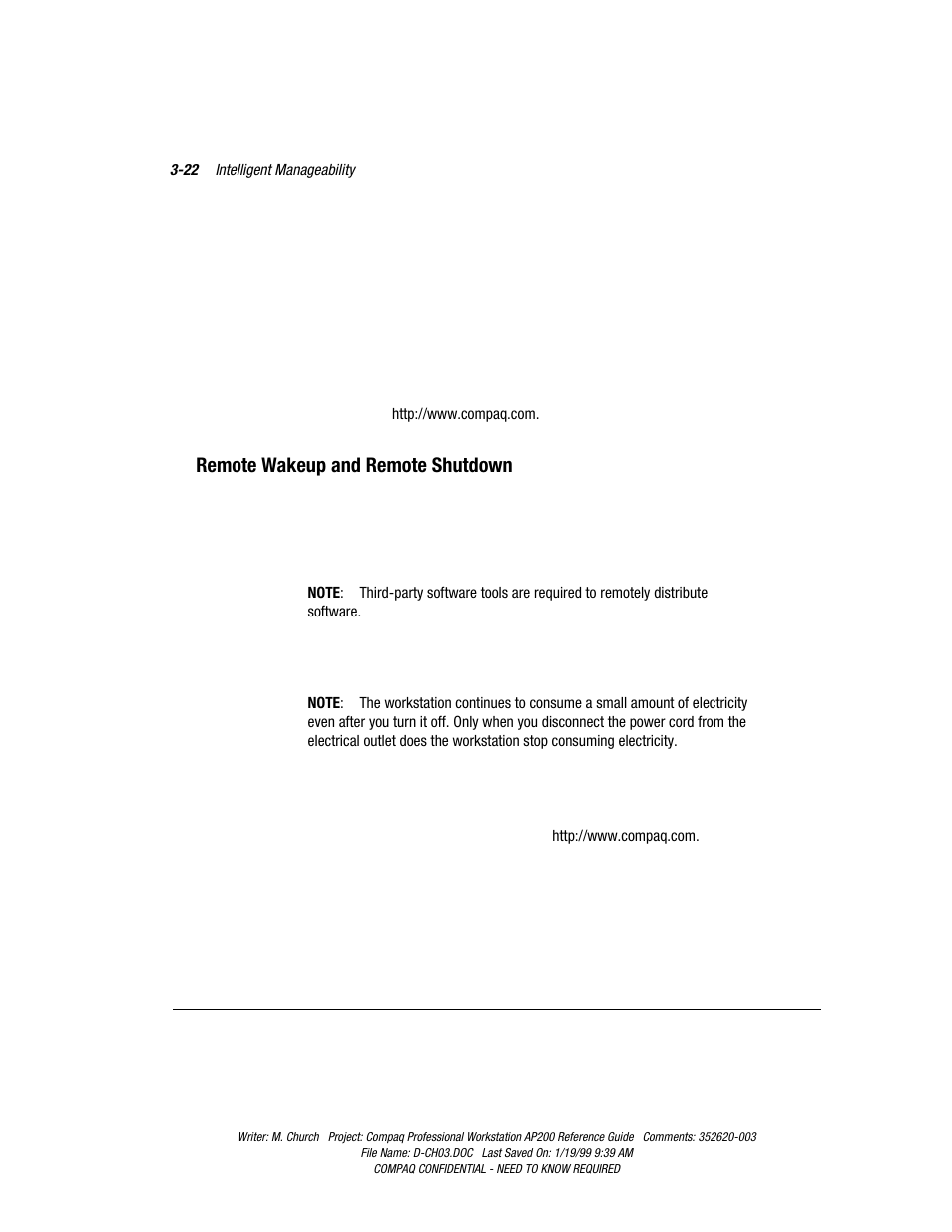 Remote wakeup and remote shutdown, Remote wakeup and remote shutdown -22 | Compaq Professional Workstation AP200 User Manual | Page 57 / 163