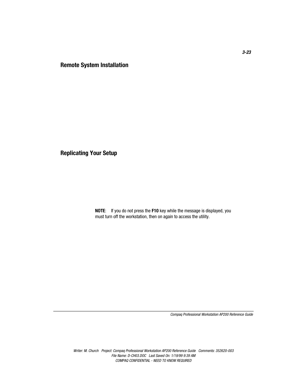 Remote system installation, Replicating your setup | Compaq Professional Workstation AP200 User Manual | Page 58 / 163