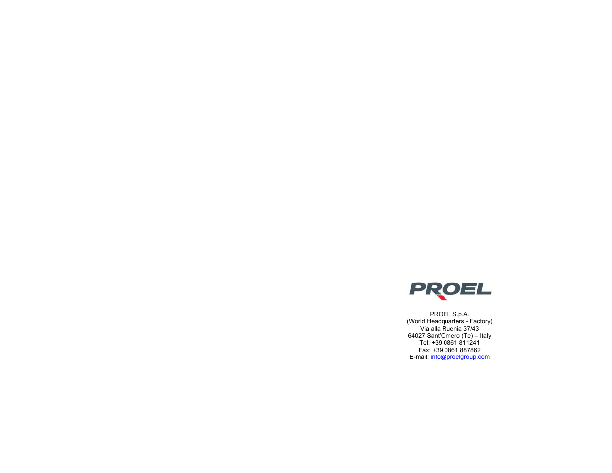 Proel AF4 User Manual | Page 10 / 10
