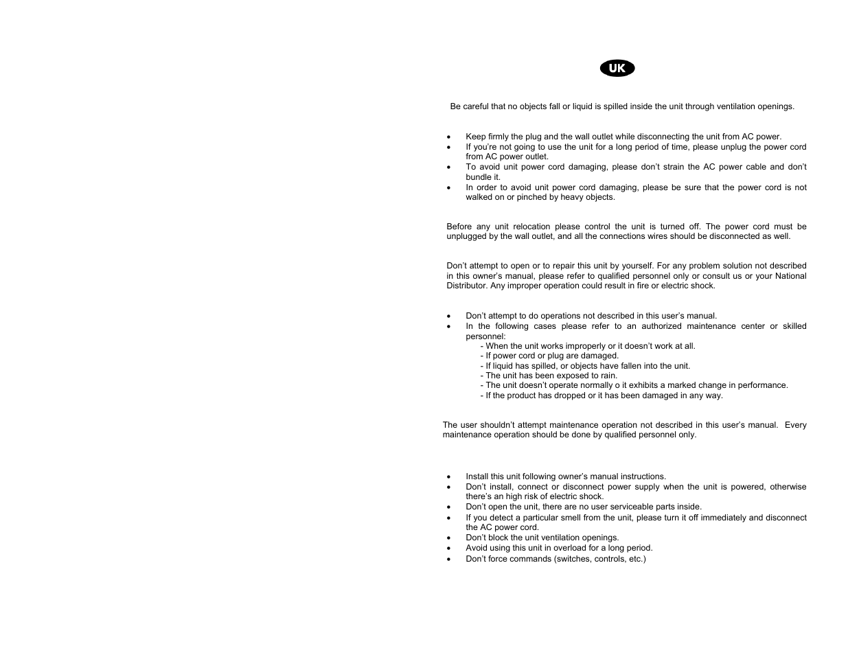Proel AF4 User Manual | Page 4 / 10