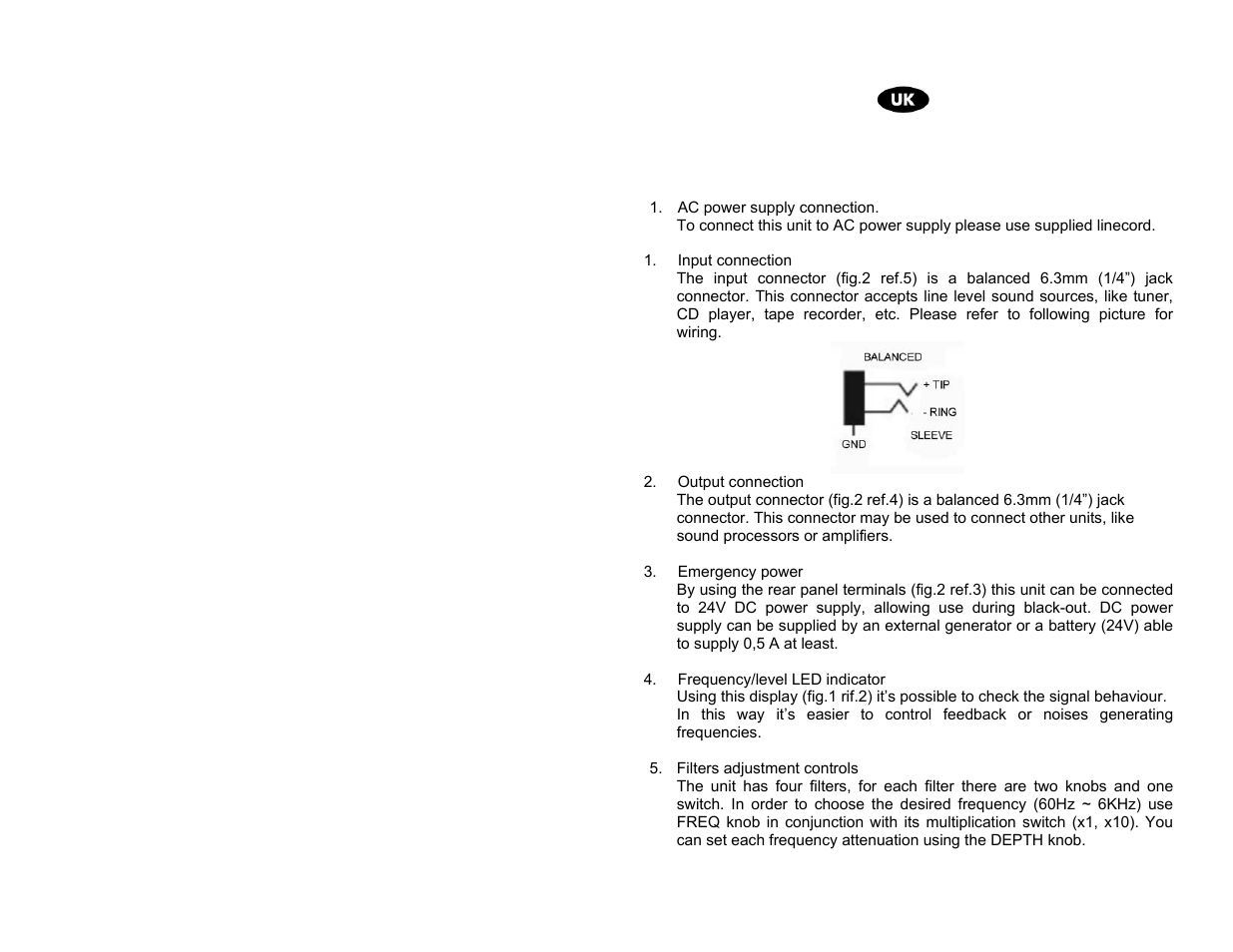 Proel AF4 User Manual | Page 7 / 10
