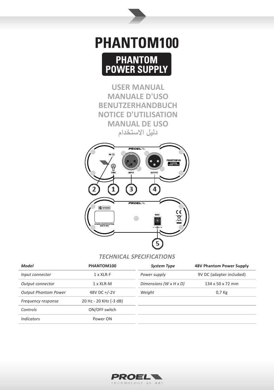 Proel PHANTOM100 User Manual | 10 pages