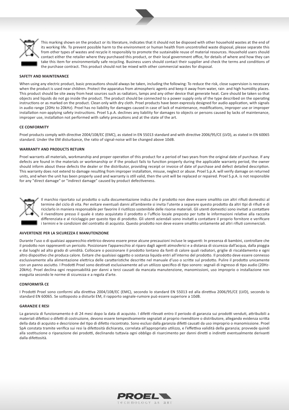 Proel PHANTOM100 User Manual | Page 8 / 10