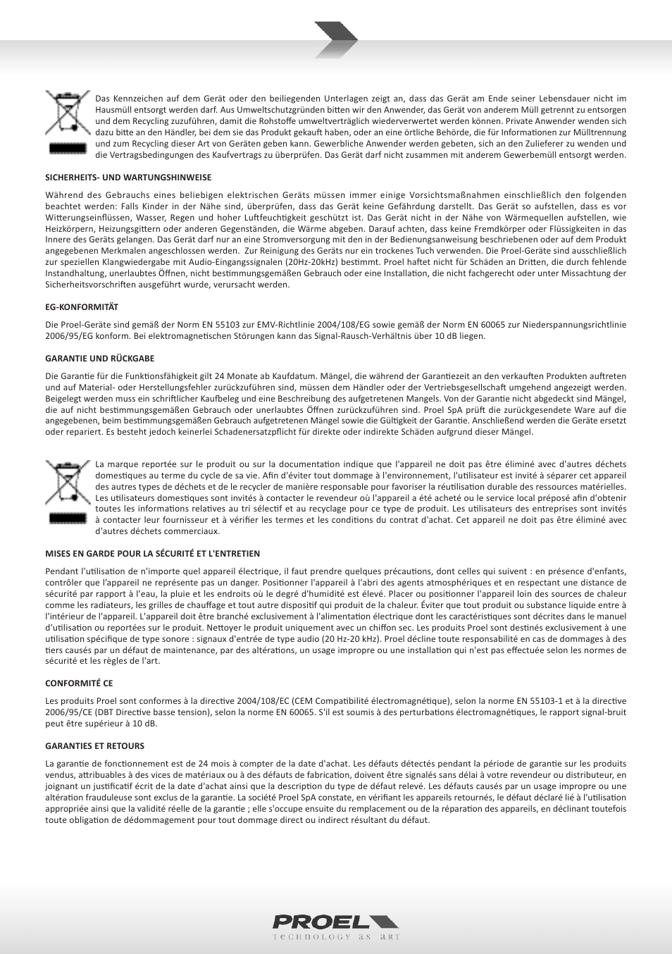 Proel PHANTOM100 User Manual | Page 9 / 10