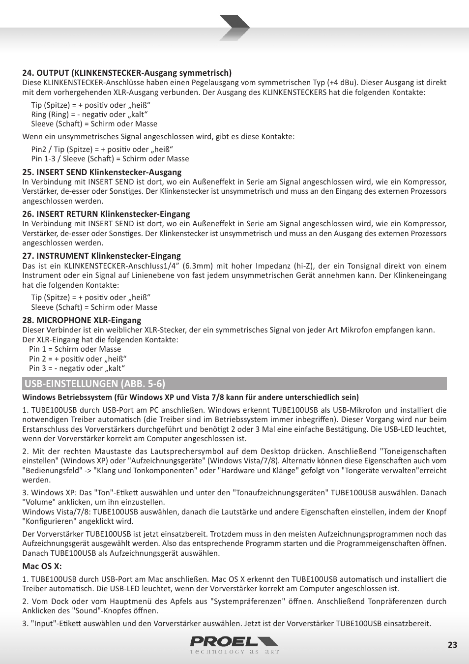 Usb-einstellungen (abb. 5-6) | Proel TUBE100USB User Manual | Page 23 / 39