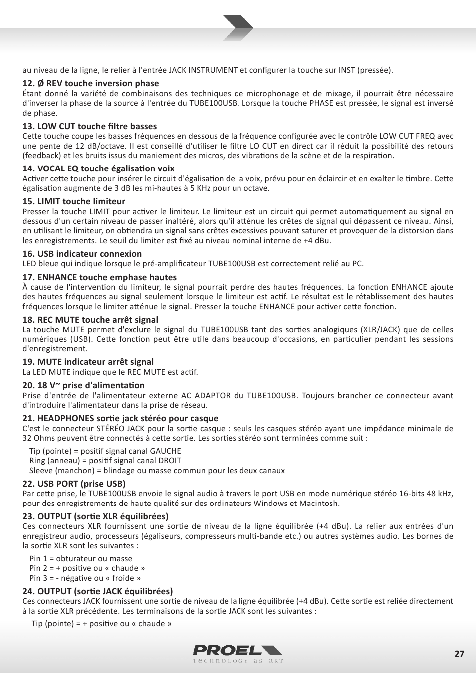 Proel TUBE100USB User Manual | Page 27 / 39