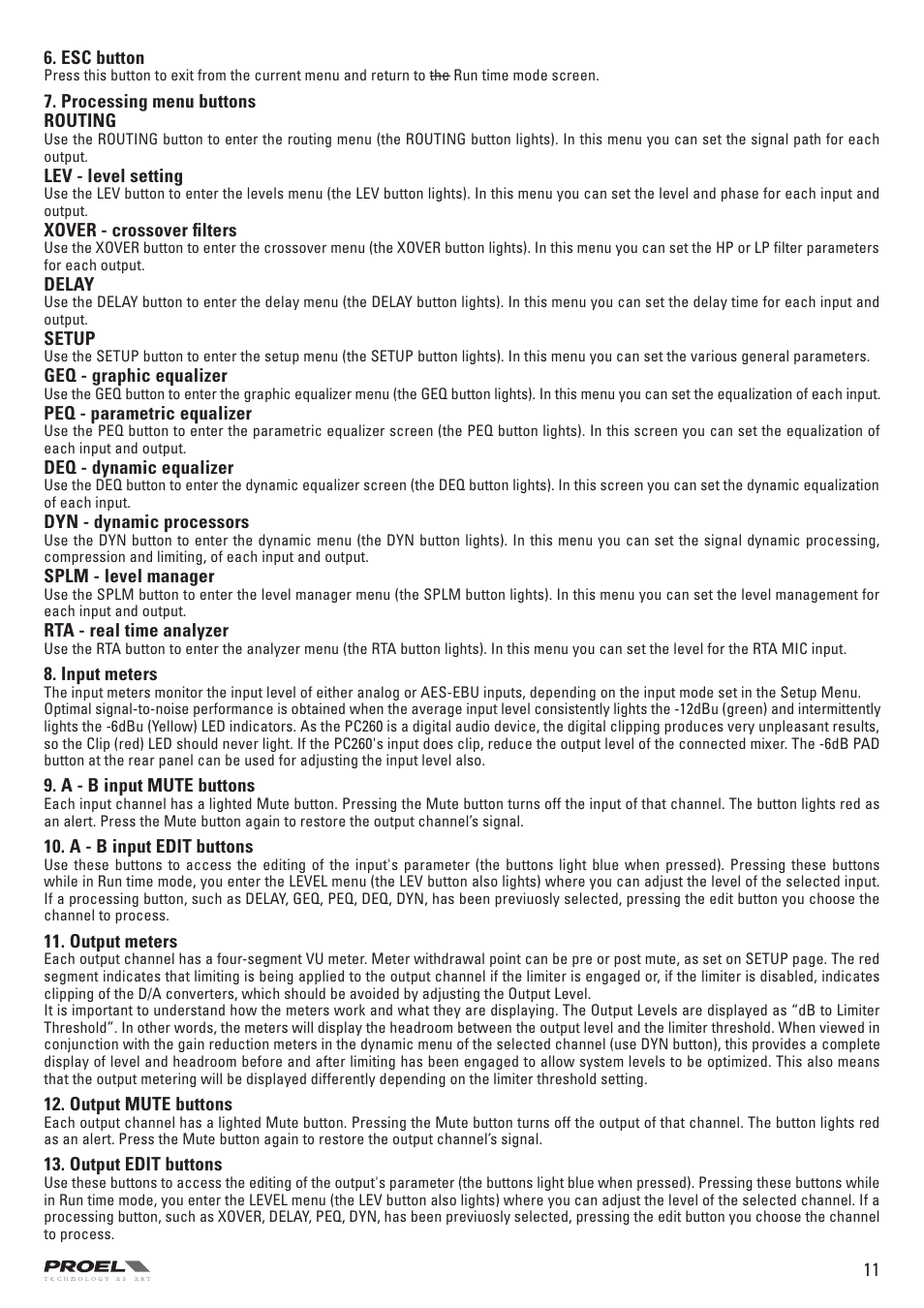 Proel PC260 User Manual | Page 11 / 36