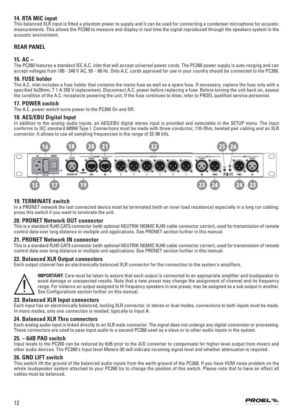 Proel PC260 User Manual | Page 12 / 36