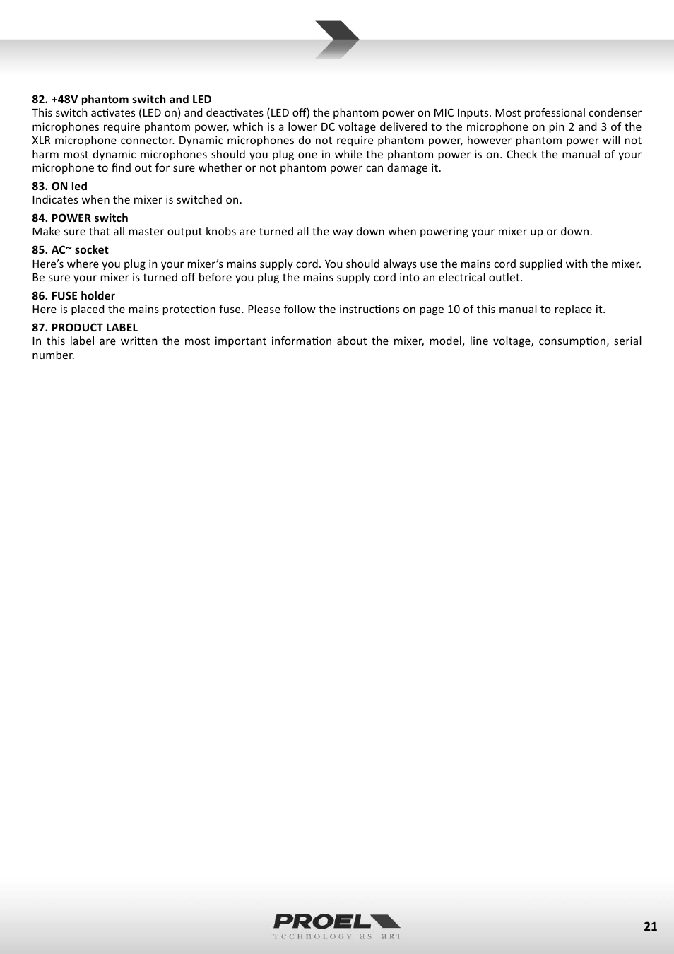 Proel M1622USB User Manual | Page 21 / 67