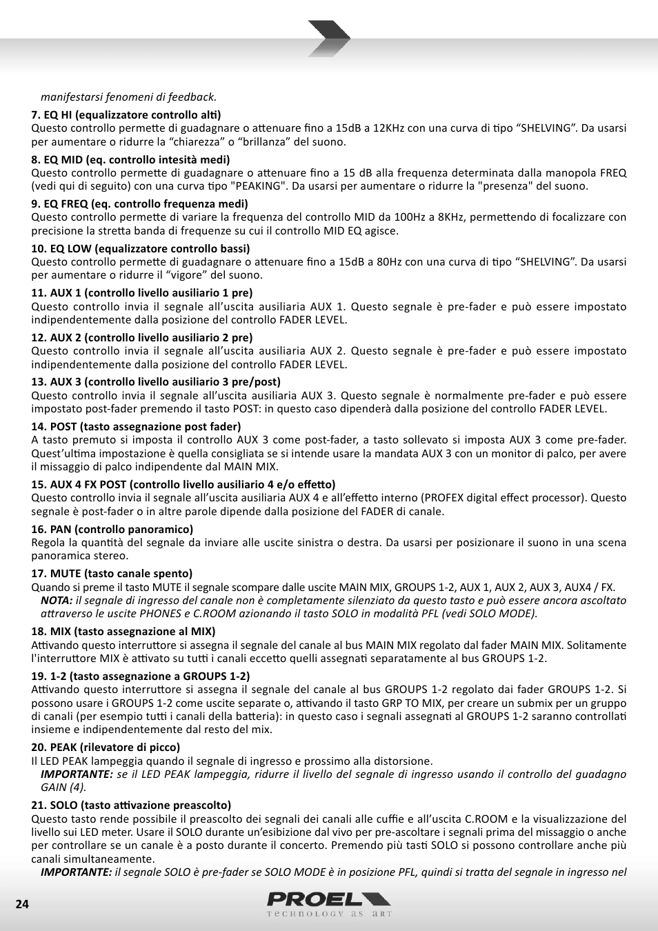 Proel M1622USB User Manual | Page 24 / 67