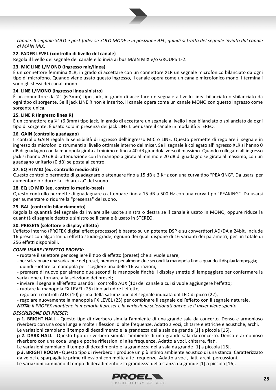 Proel M1622USB User Manual | Page 25 / 67