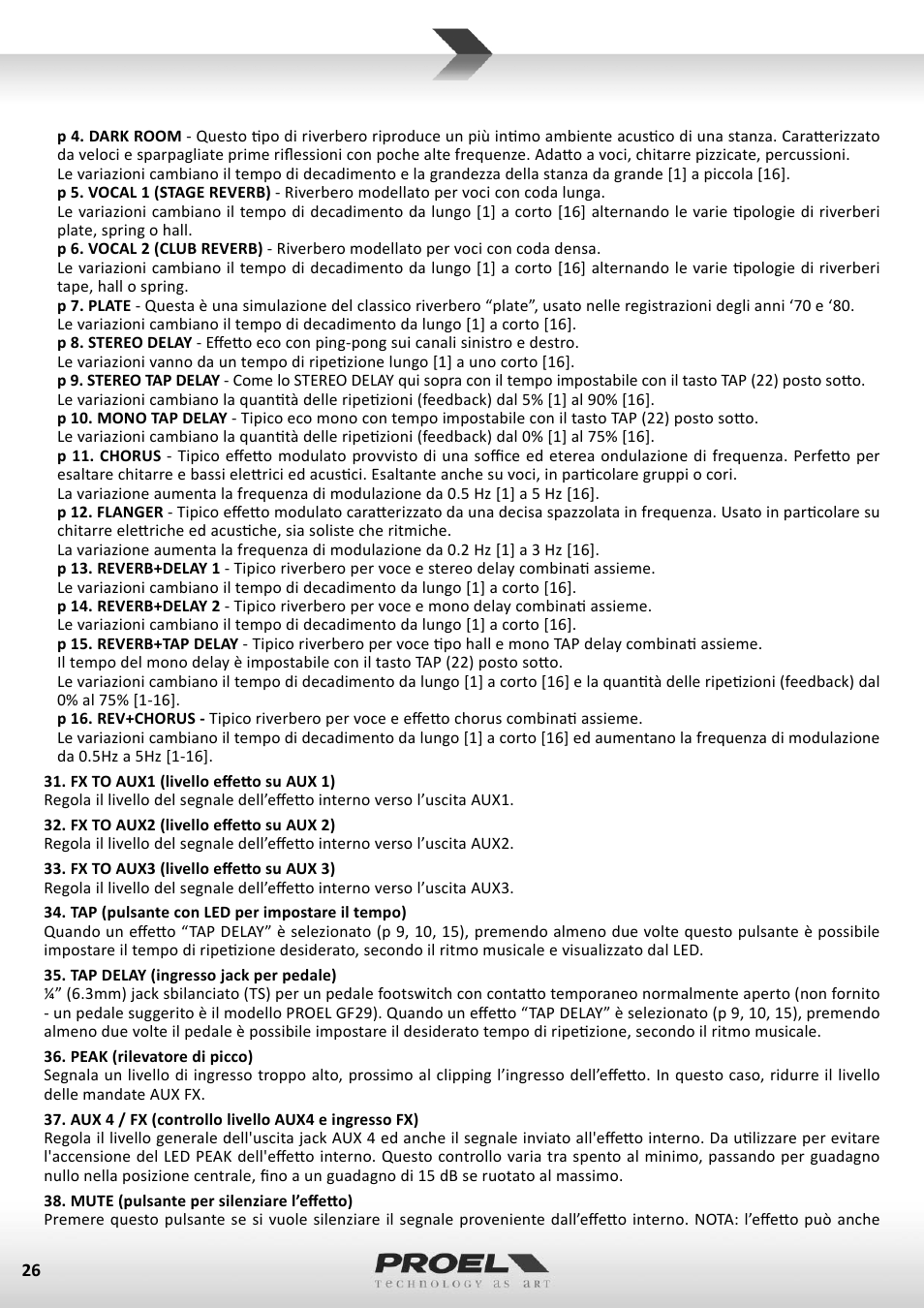 Proel M1622USB User Manual | Page 26 / 67