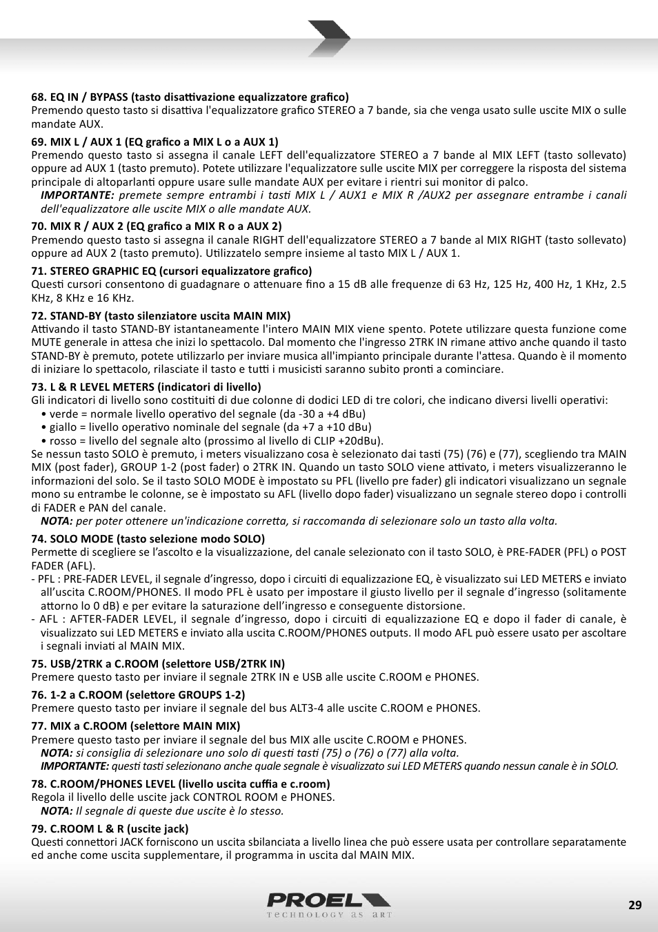 Proel M1622USB User Manual | Page 29 / 67