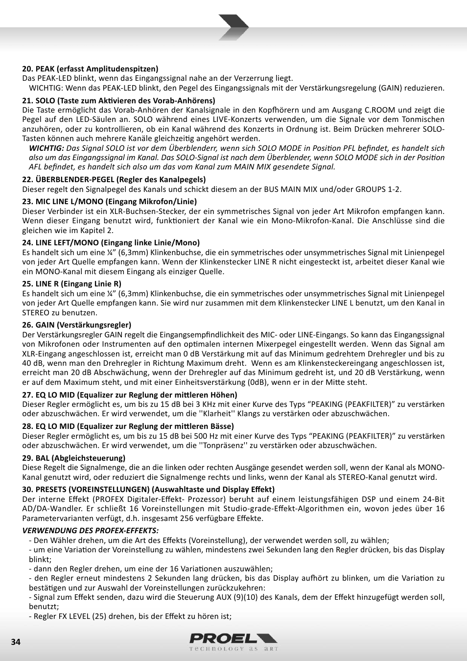 Proel M1622USB User Manual | Page 34 / 67