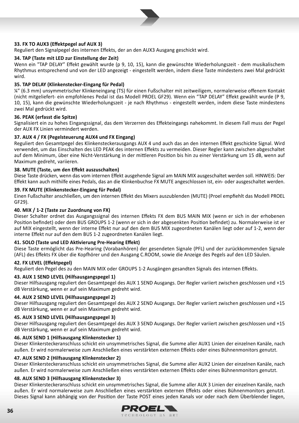 Proel M1622USB User Manual | Page 36 / 67