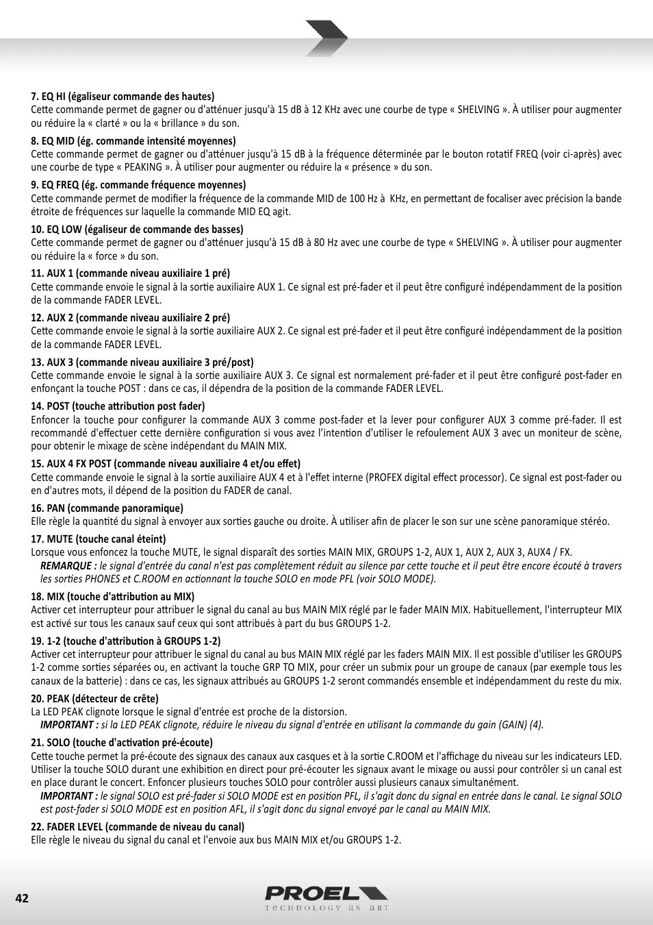 Proel M1622USB User Manual | Page 42 / 67
