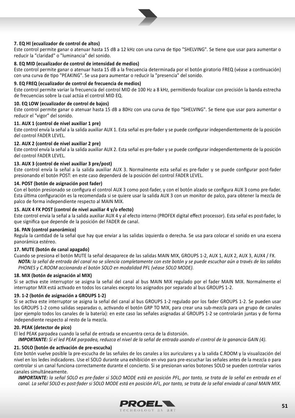 Proel M1622USB User Manual | Page 51 / 67