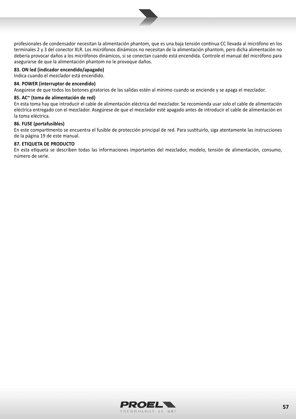 Proel M1622USB User Manual | Page 57 / 67