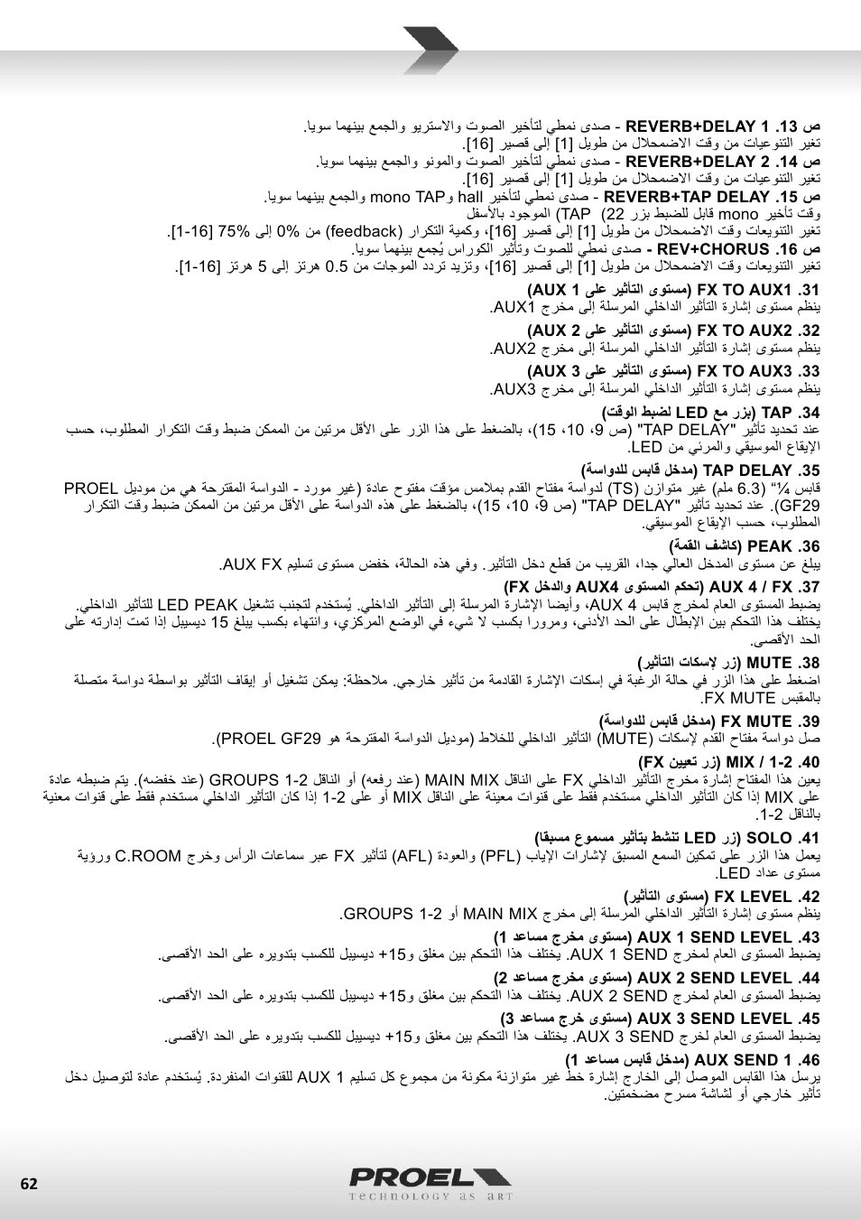 Proel M1622USB User Manual | Page 62 / 67