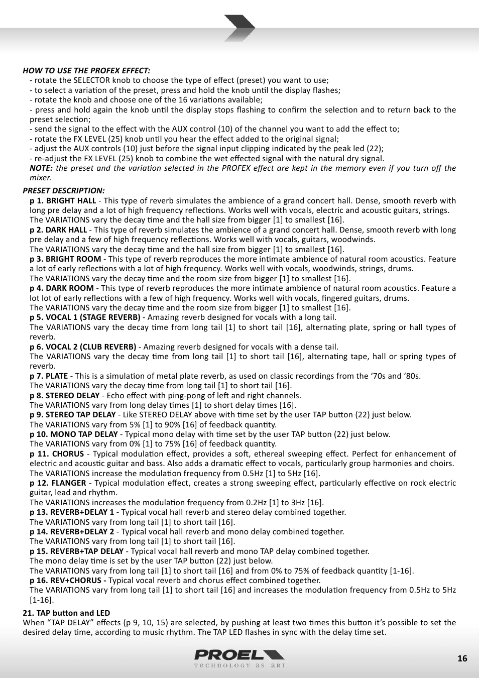 Proel M822USB User Manual | Page 16 / 55