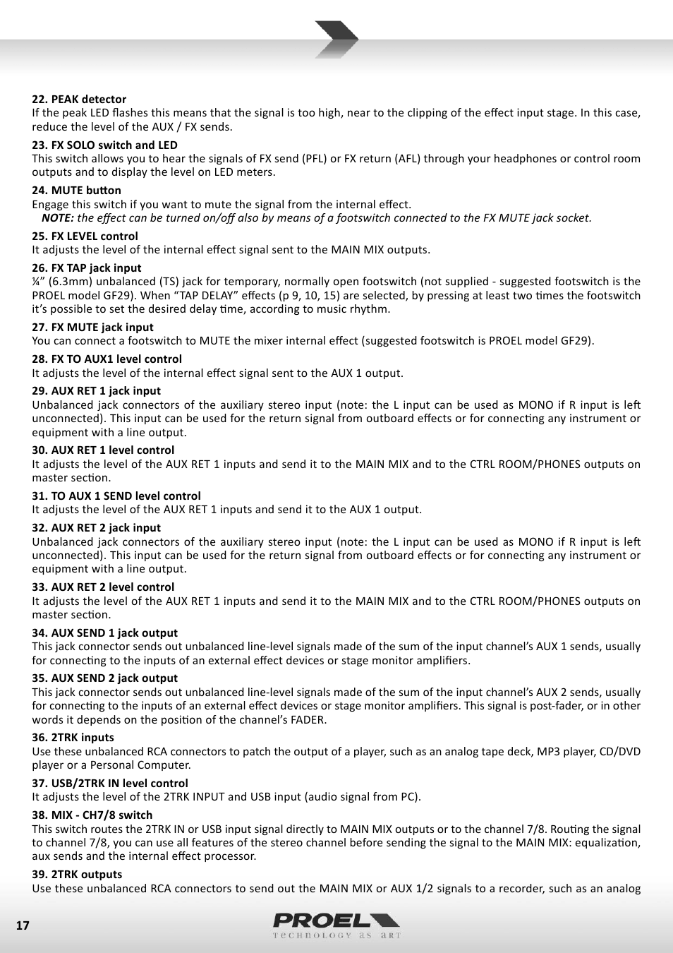 Proel M822USB User Manual | Page 17 / 55