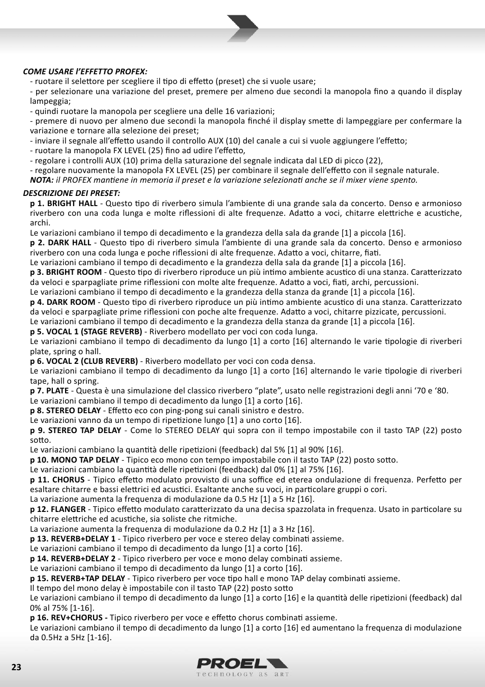 Proel M822USB User Manual | Page 23 / 55