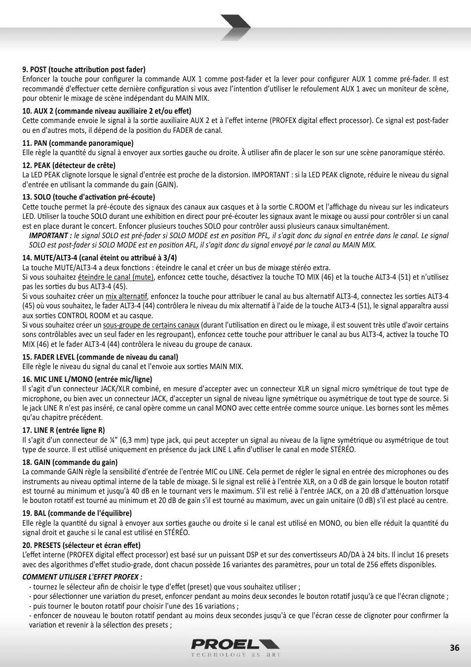 Proel M822USB User Manual | Page 36 / 55