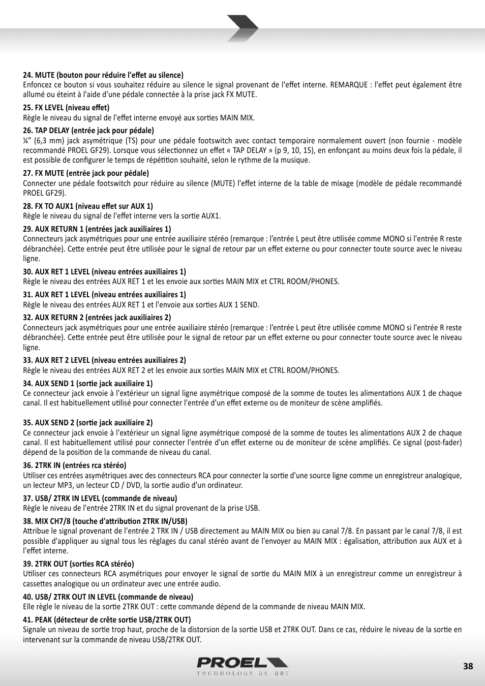 Proel M822USB User Manual | Page 38 / 55