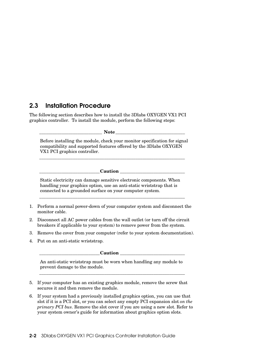 3 installation procedure | Compaq OXYGEN VX1 User Manual | Page 12 / 29