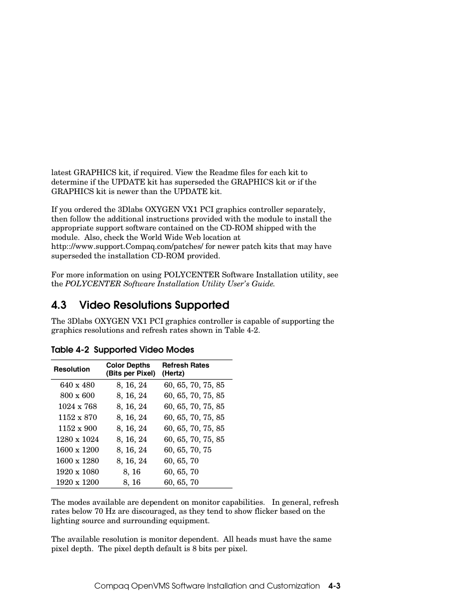 3 video resolutions supported | Compaq OXYGEN VX1 User Manual | Page 25 / 29