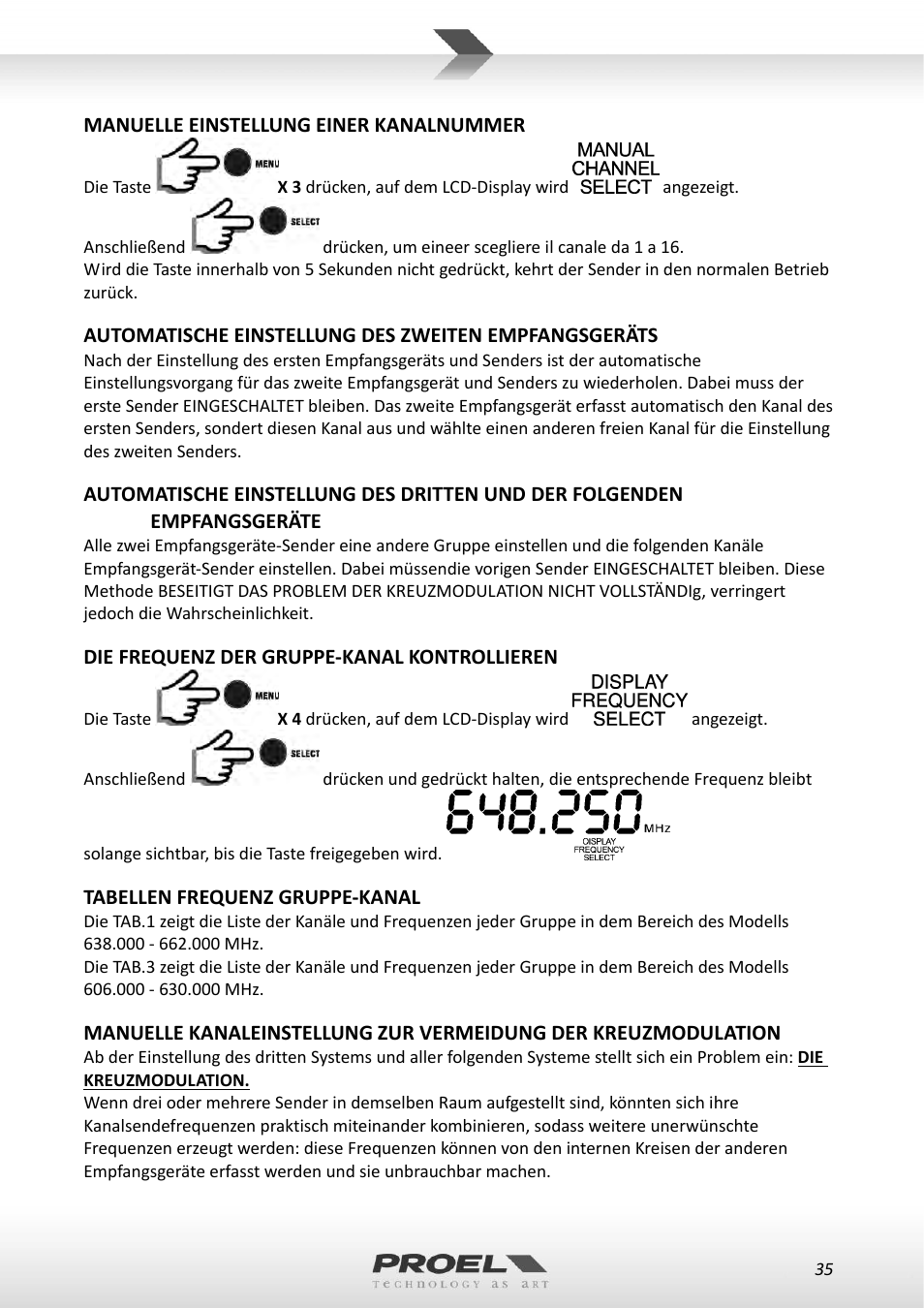 Proel RMW1000M User Manual | Page 35 / 82