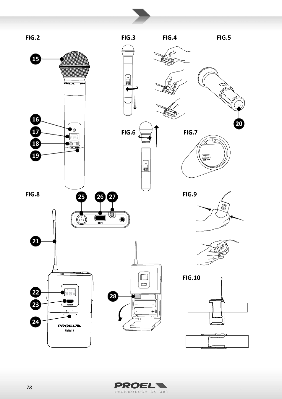 Proel RMW1000M User Manual | Page 78 / 82