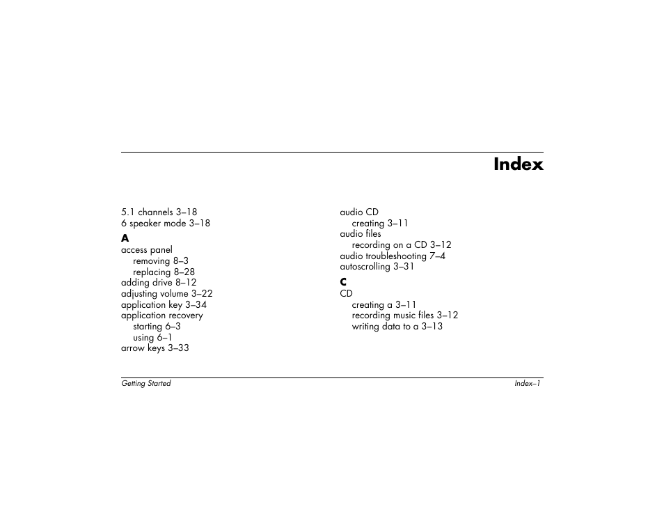 Index | Compaq 8000 User Manual | Page 147 / 158