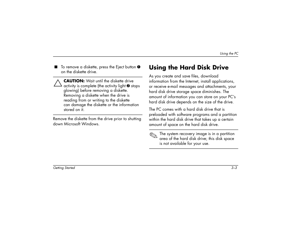 Using the hard disk drive | Compaq 8000 User Manual | Page 17 / 158