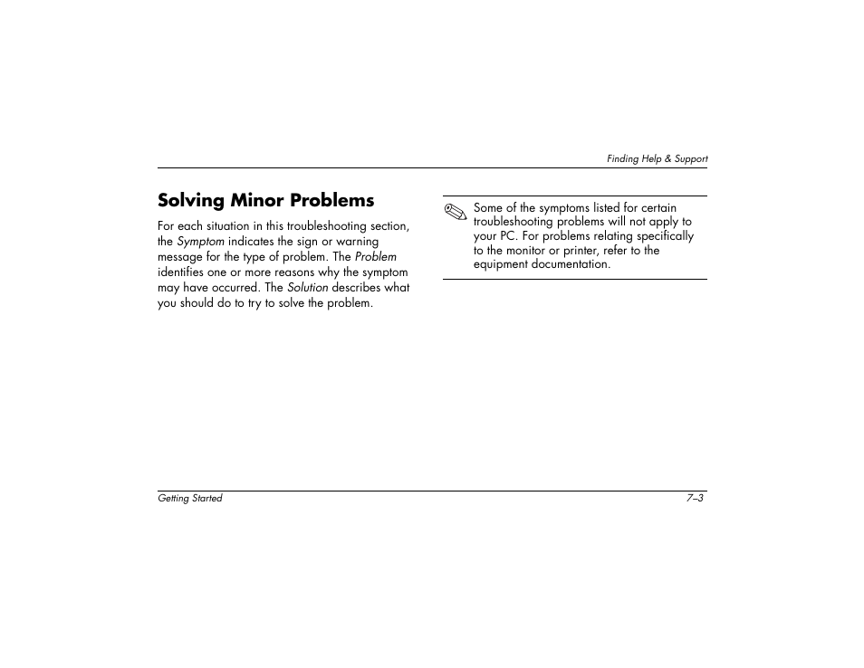 Solving minor problems | Compaq 8000 User Manual | Page 89 / 158
