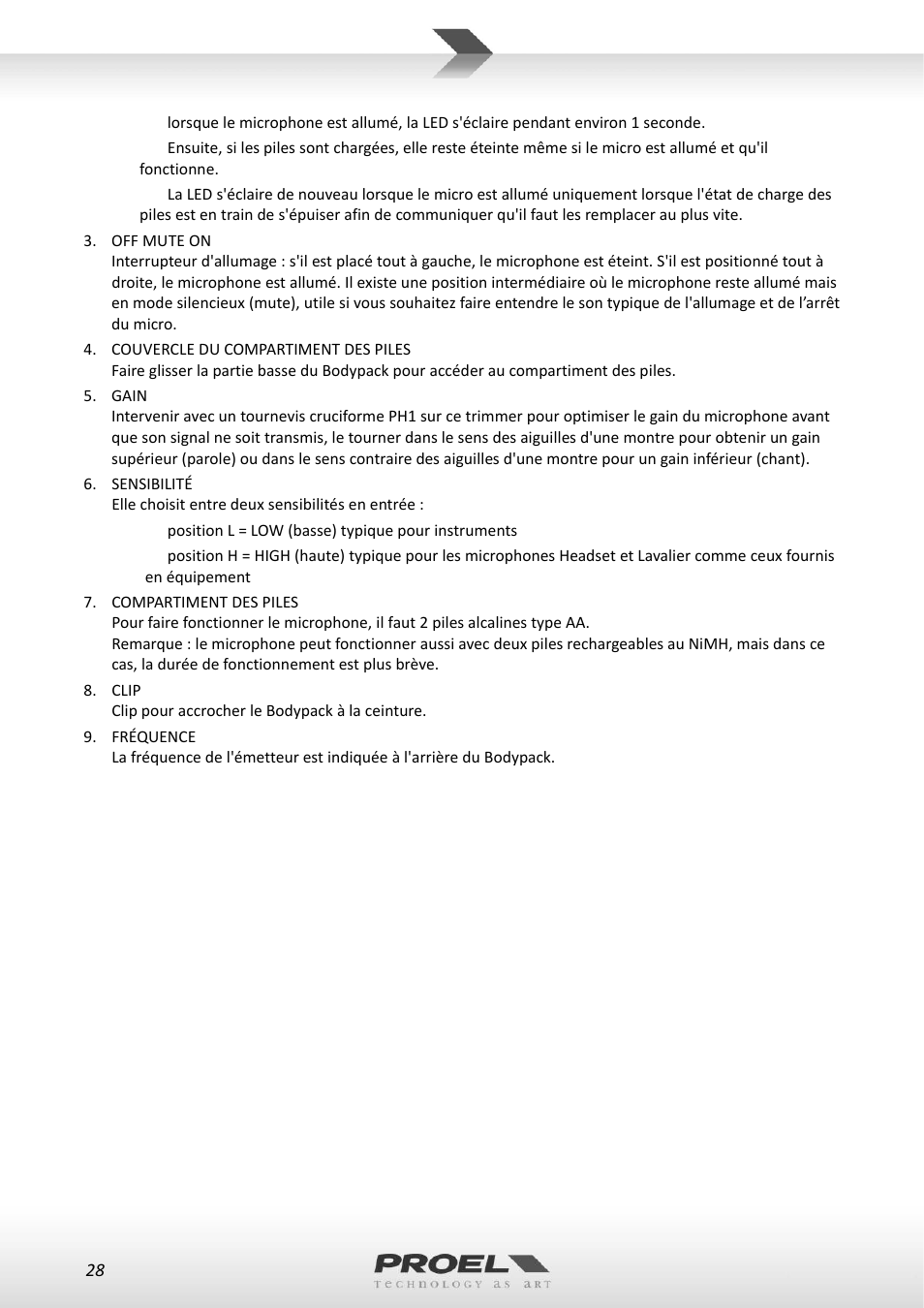 Proel WM100 User Manual | Page 28 / 51