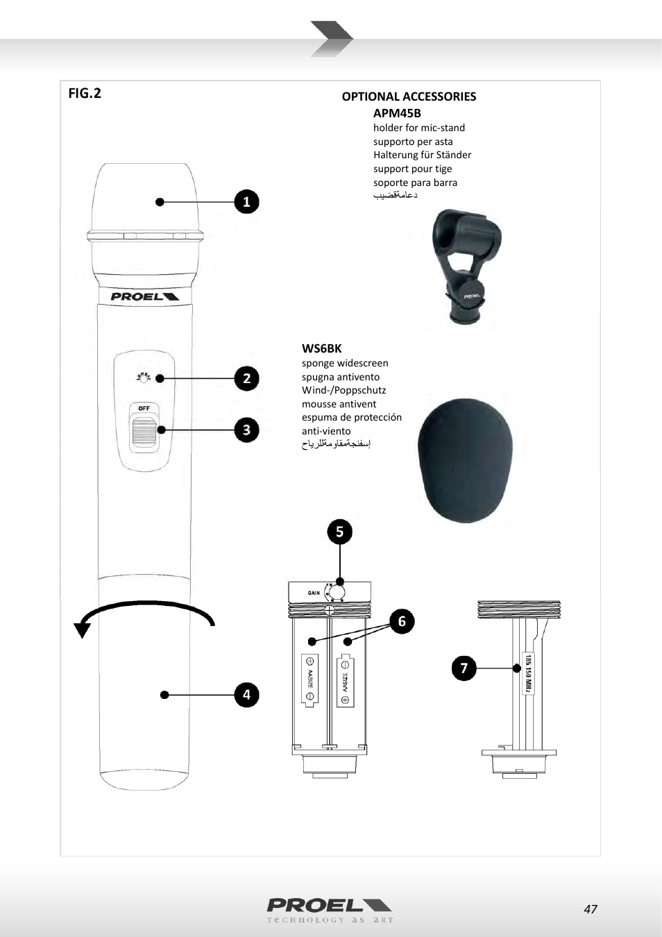 Proel WM100 User Manual | Page 47 / 51