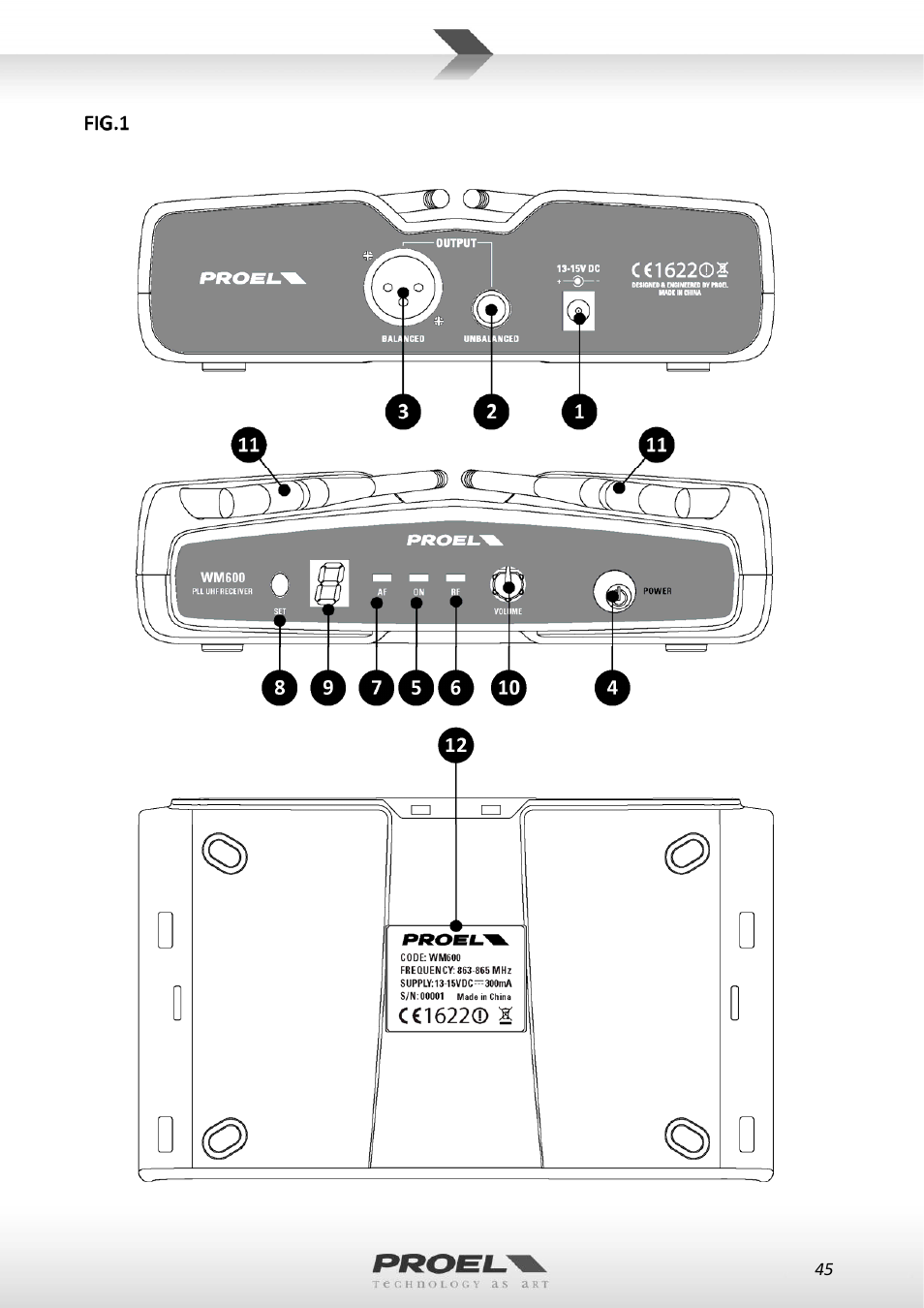 Proel WM600 User Manual | Page 45 / 50