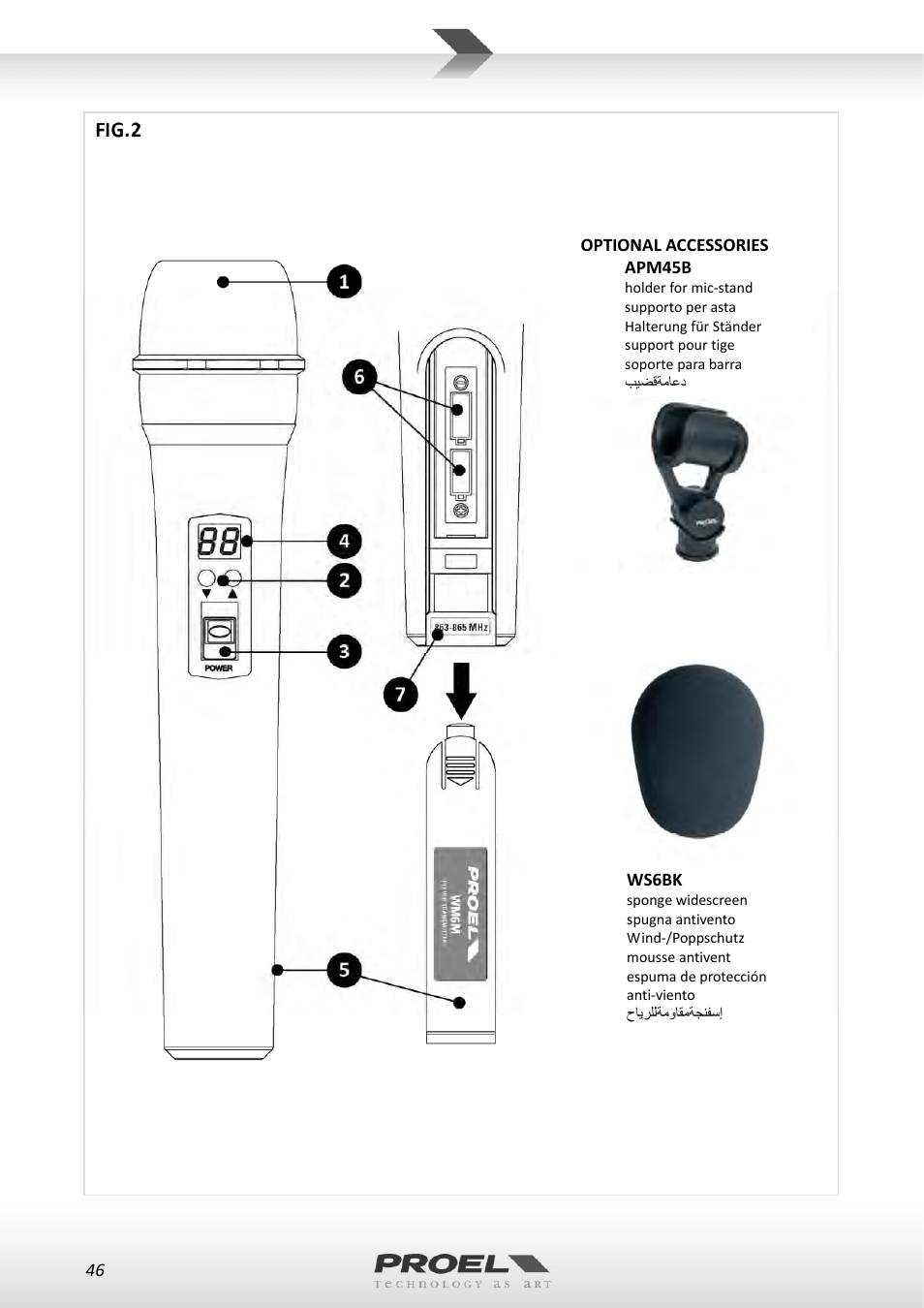 Proel WM600 User Manual | Page 46 / 50