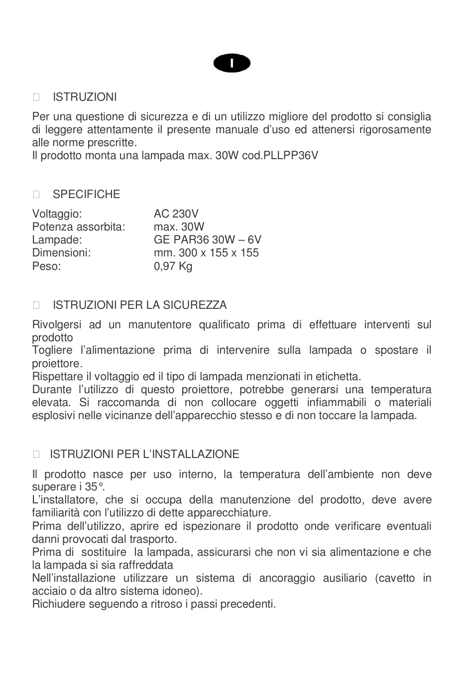 Proel PLC36AL User Manual | Page 2 / 4