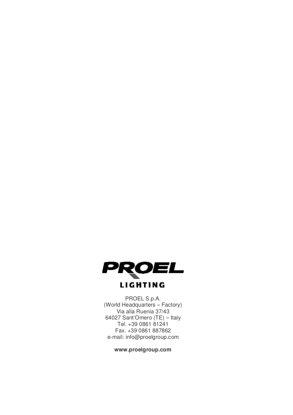 Proel PLC36AL User Manual | Page 4 / 4