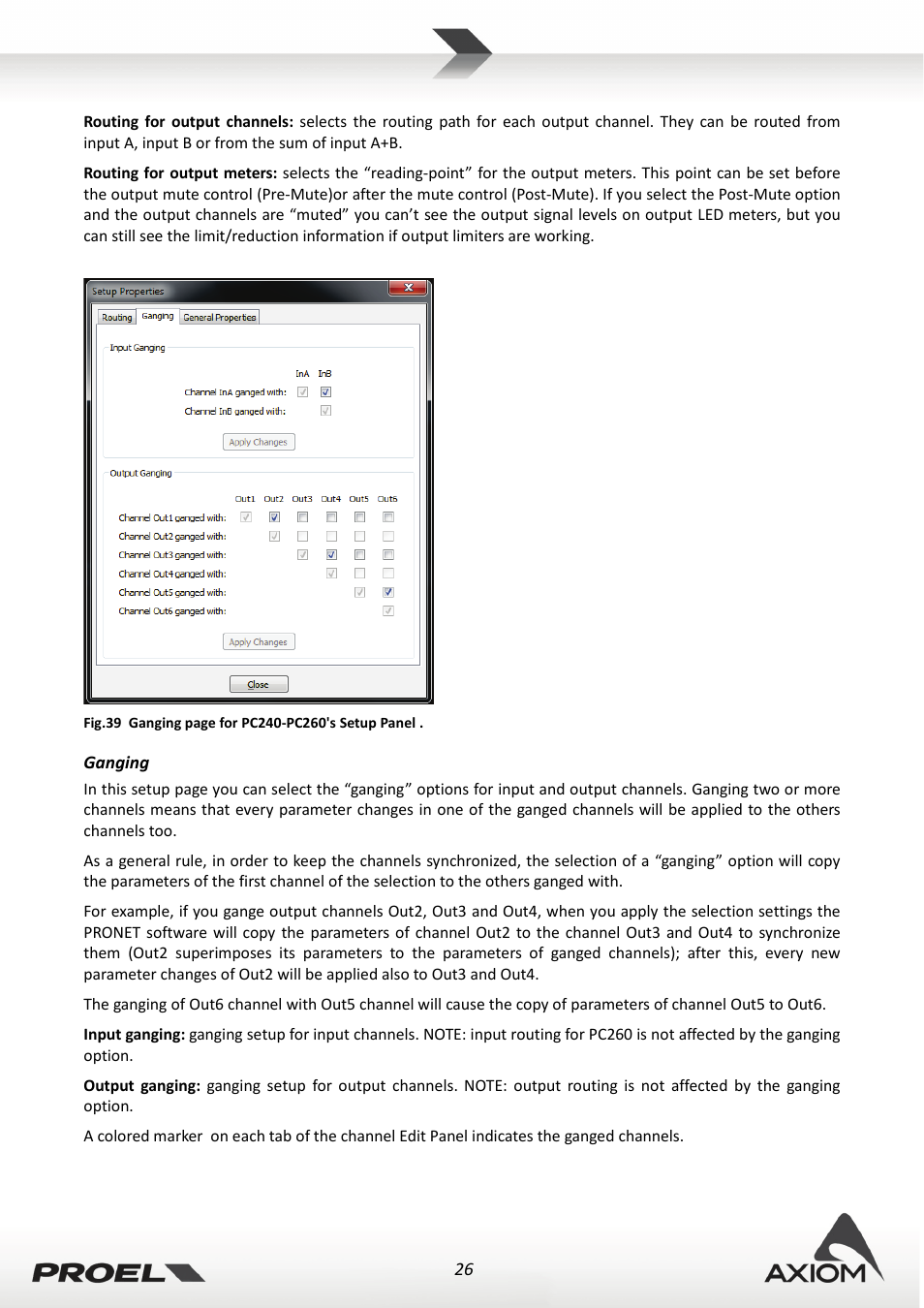 Ganging | Proel PRONET v.2.1 User Manual | Page 26 / 77