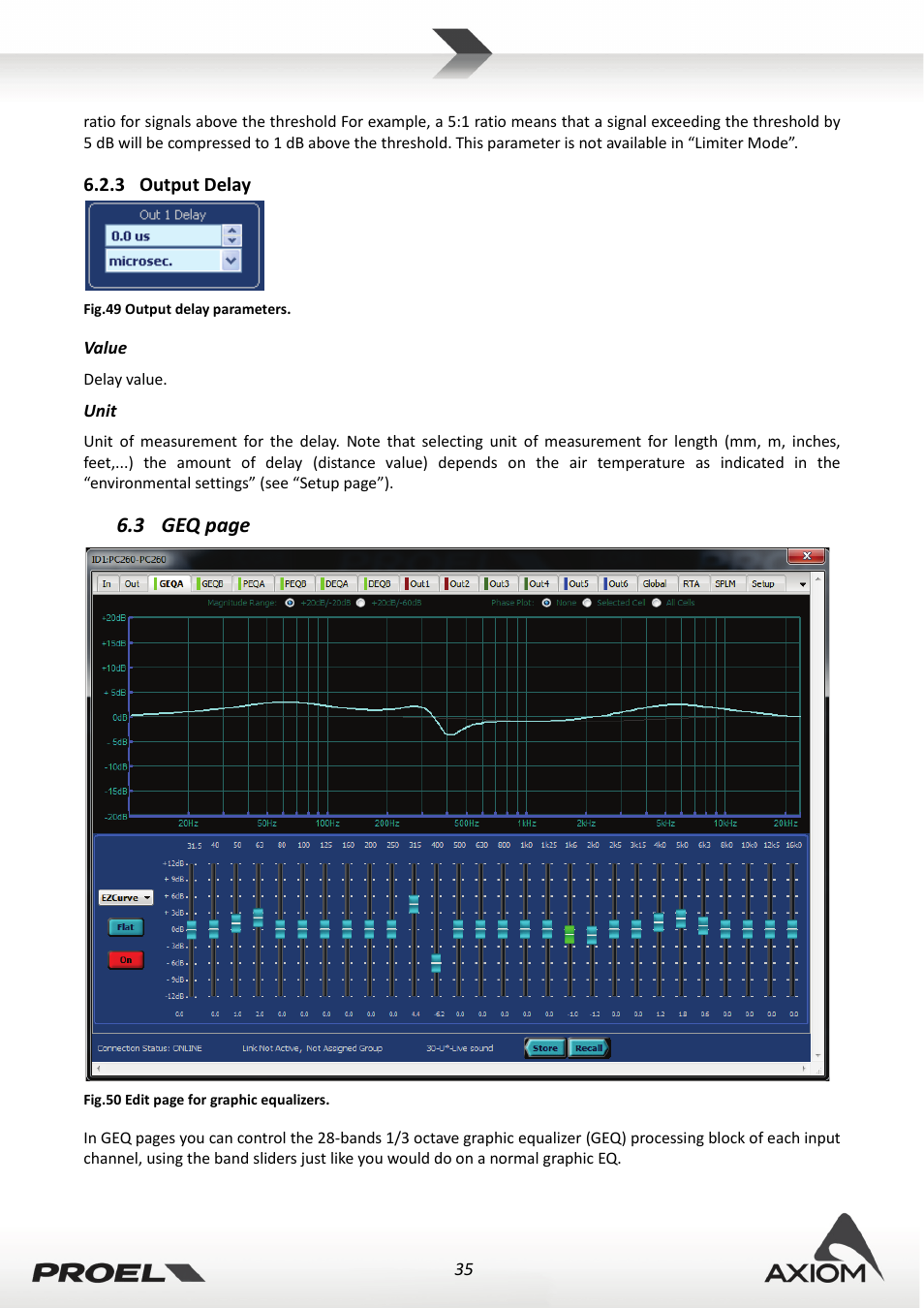 3 output delay, Output delay | Proel PRONET v.2.1 User Manual | Page 35 / 77