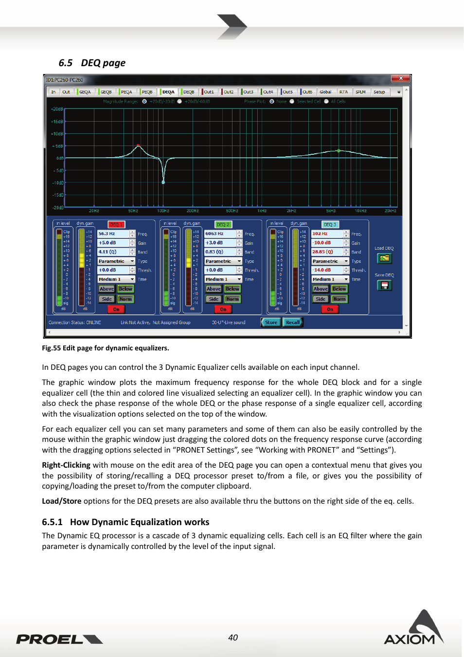 1 how dynamic equalization works, How dynamic equalization works | Proel PRONET v.2.1 User Manual | Page 40 / 77