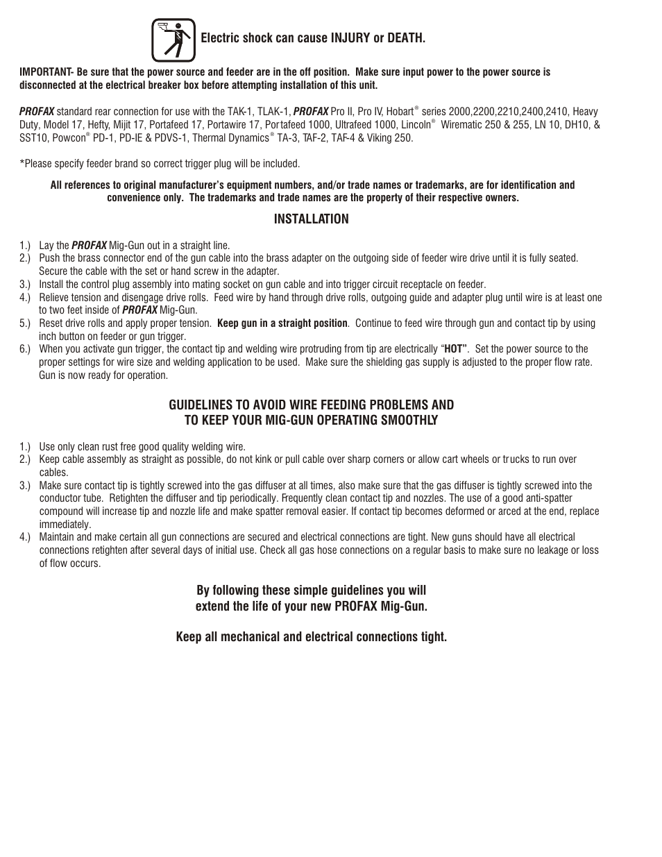 Profax SPG 400 AMP MIG User Manual | Page 2 / 2