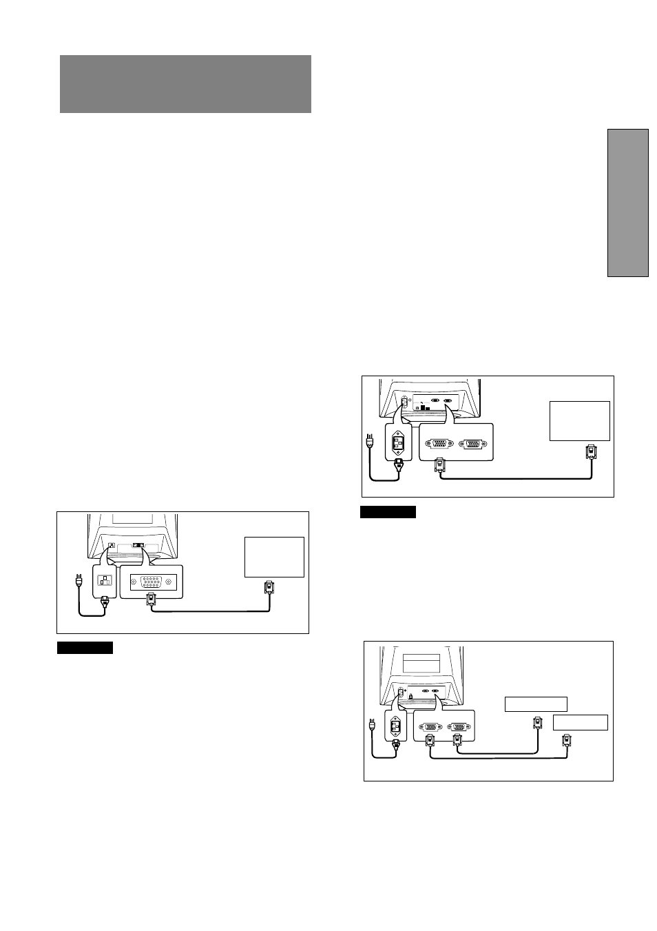 Installation and connection, Ac power connection, Signal cable connection | Connecting to vga compatible system, Connecting to two computers (22" model), English | Compaq P1210 User Manual | Page 9 / 29