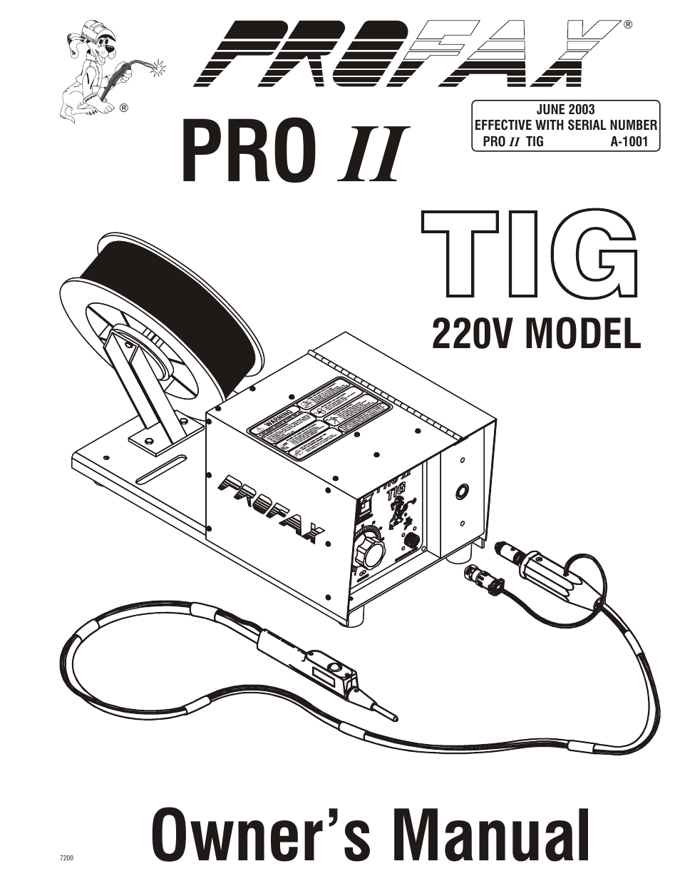 Profax PRO II TIG 220V User Manual | 20 pages